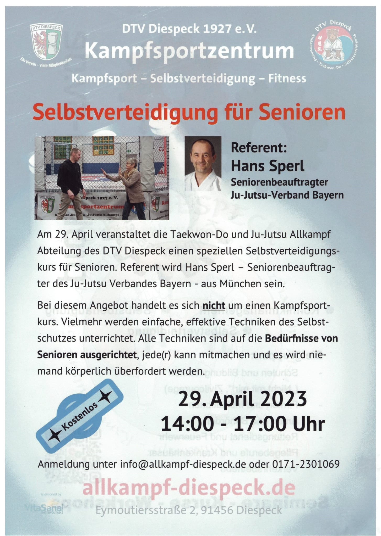 Read more about the article Senioren Selbstverteidigungskurs am 29.04.2023