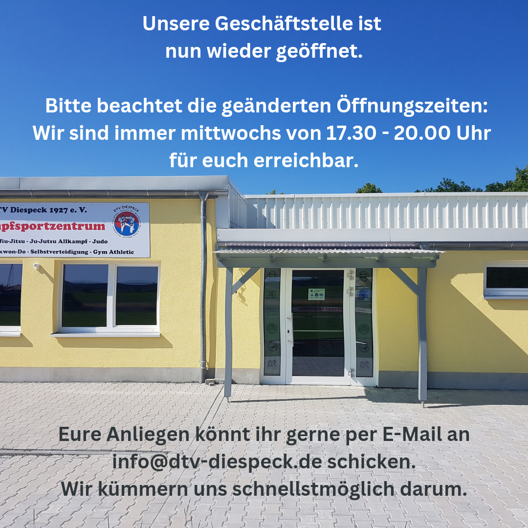 Read more about the article Geschäftsstelle wieder geöffnet – immer mittwochs 17.30 bis 20.00 Uhr