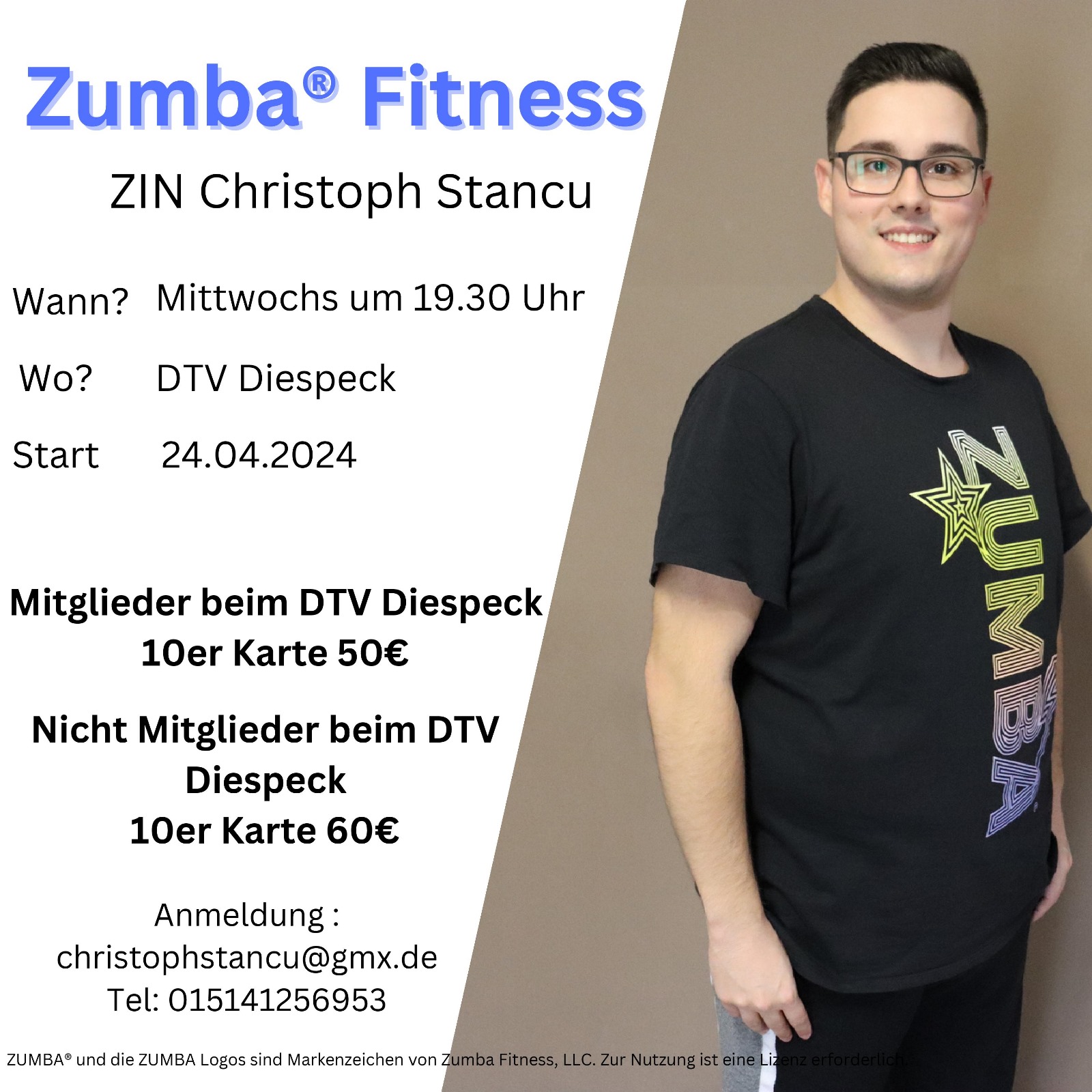 Read more about the article Zumba Fitness Kurs beim DTV – ab 24.04. immer mittwochs 19.30 Uhr